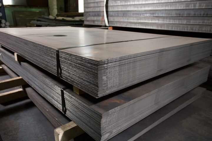 Stainless Steel plates in a warehouse