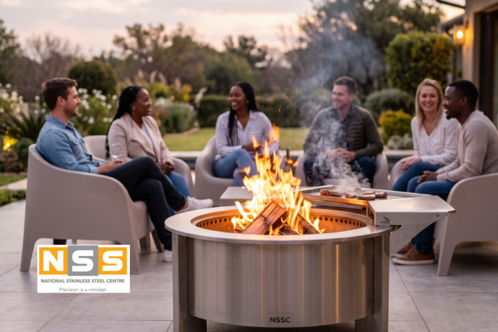 people sitting around a boma fire pit